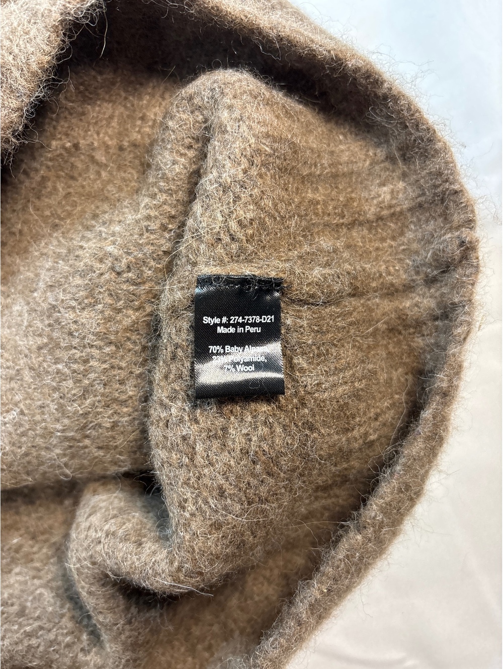 Jenni Kayne Baby Alpaca Crew Neck Sweater Brown /Taupe Wool Blend M - Picture 6 of 6